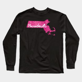 Sparkling Pink Massachusetts Long Sleeve T-Shirt